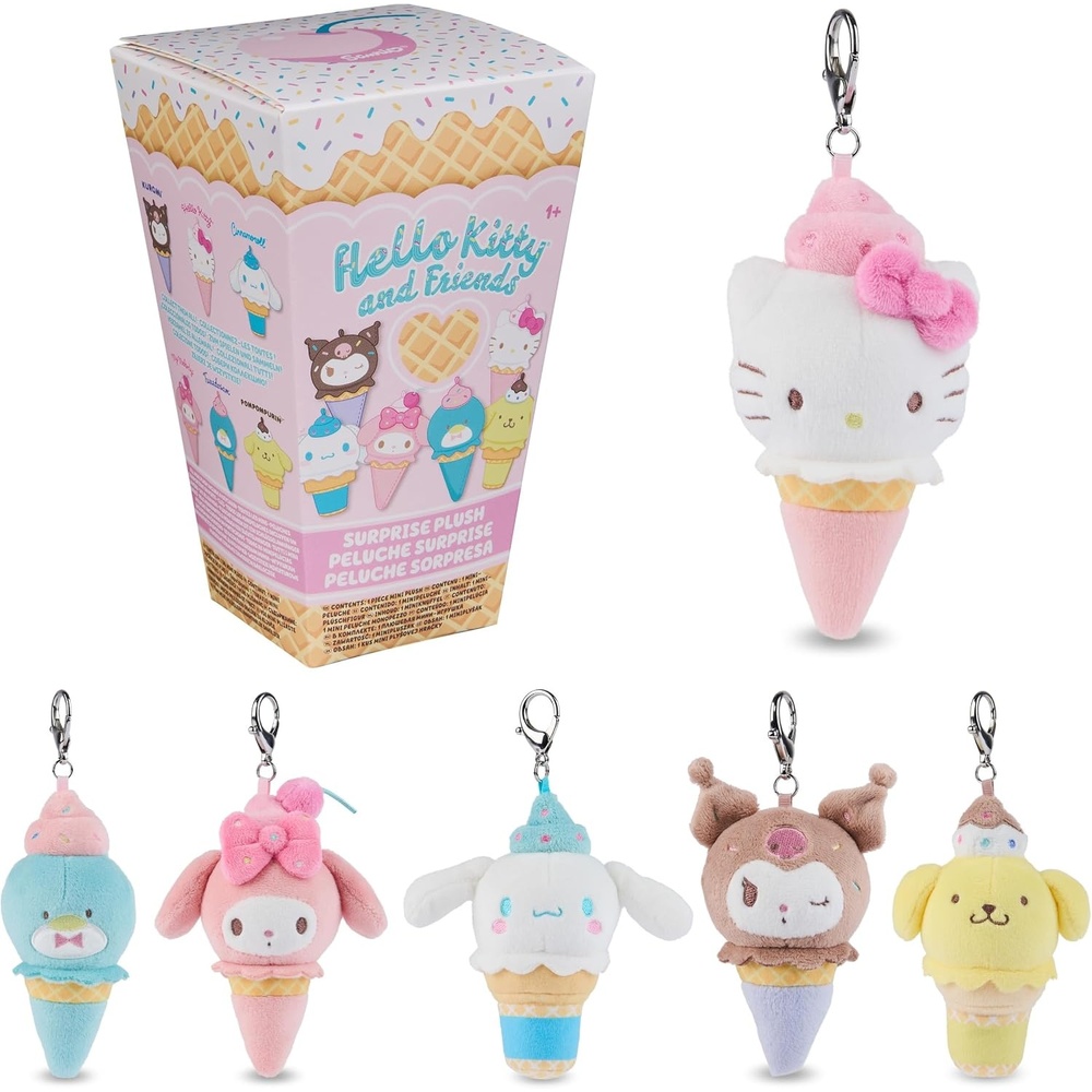 GUND Sanrio Hello Kitty and Friends Ice Cream Surprise Plush Toy, Mystery Unboxing Stuffed Animal for Ages 1 and Up, Multicolor, 4 (1 of 6 Styles)