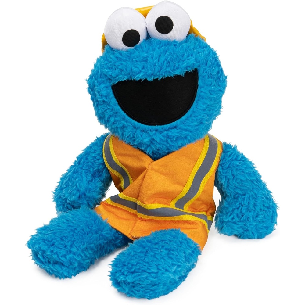 GUND Sesame Street Official Construction Worker Cookie Monster Muppet Plush, Premium Plush Toy for Ages 1 & Up, Blue/Orange, 13(Construction Worker Cookie Monster)