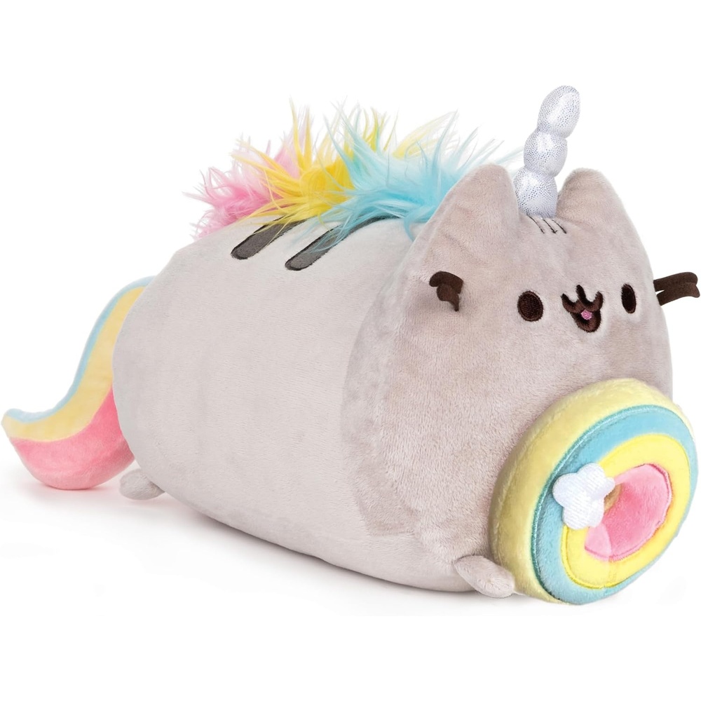 GUND Pusheenicorn Donut Log Rainbow Plush Stuffed Animal Cat, 9.5″