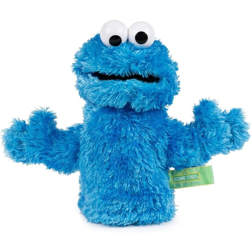 GUND Sesame Street Official Elmo Muppet Plush Hand Puppet, Premium Plush Toy for Ages 1 & Up, Red, 11(Cookie Monster Hand Puppet)