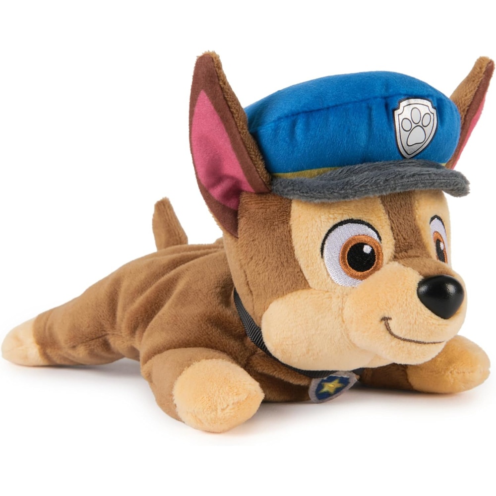 Paw Patrol GUND Chase Plush, Official Lounging Chase Plush Toy, Weighted Stuffed Animal, Sensory Toy for Ages 1 and Up, 8(Multicolor)