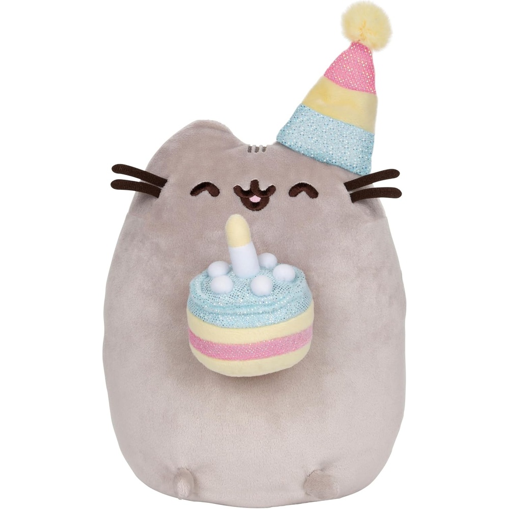 GUND Pusheen Birthday Cake Plush Stuffed Animal Cat, 9.5″(Birthday Pusheen)