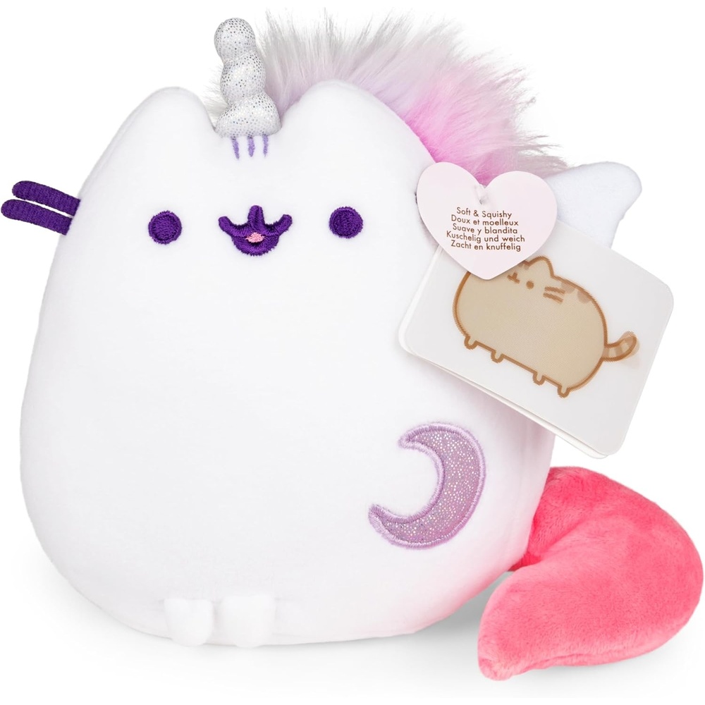 GUND Pusheen Super Pusheenicorn Extra Squishy Squisheen Cat Stuffed Animal Plush, White, 6