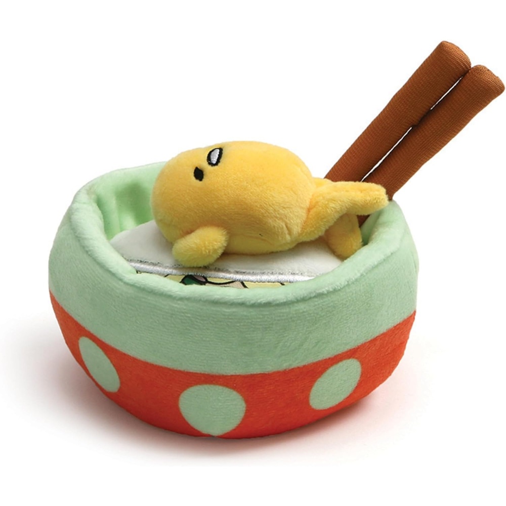 GUND Sanrio Gudetama The Lazy Egg Plush Toy, Gudetama with Sunglasses, Stuffed Animal for Ages 1 and Up, Yellow, 5(Noodle Gudetama)