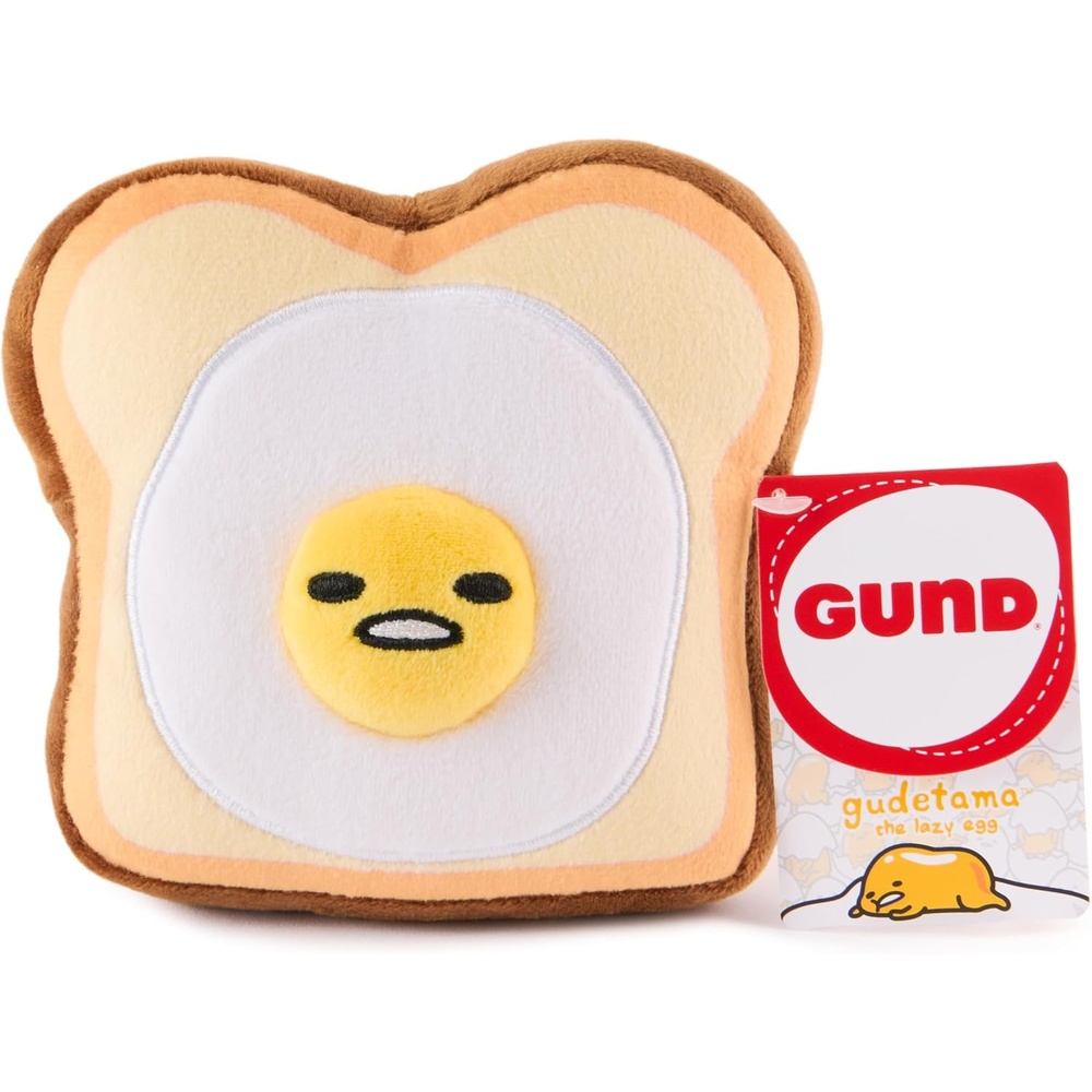 GUND Sanrio Gudetama The Lazy Egg Stuffed Animal, Gudetama Egg Toast Plush Toy for Ages 1 and Up, 5