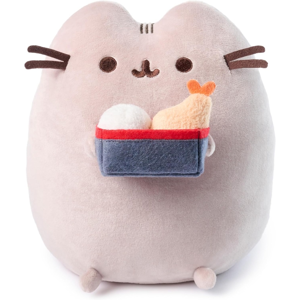 GUND Pusheen Bento Box Snackable Plush, Squishy Toy, Collectible Plush Toy, Food Plushies, Stuffed Animal for Ages 8 and Up, Gray, 9.5
