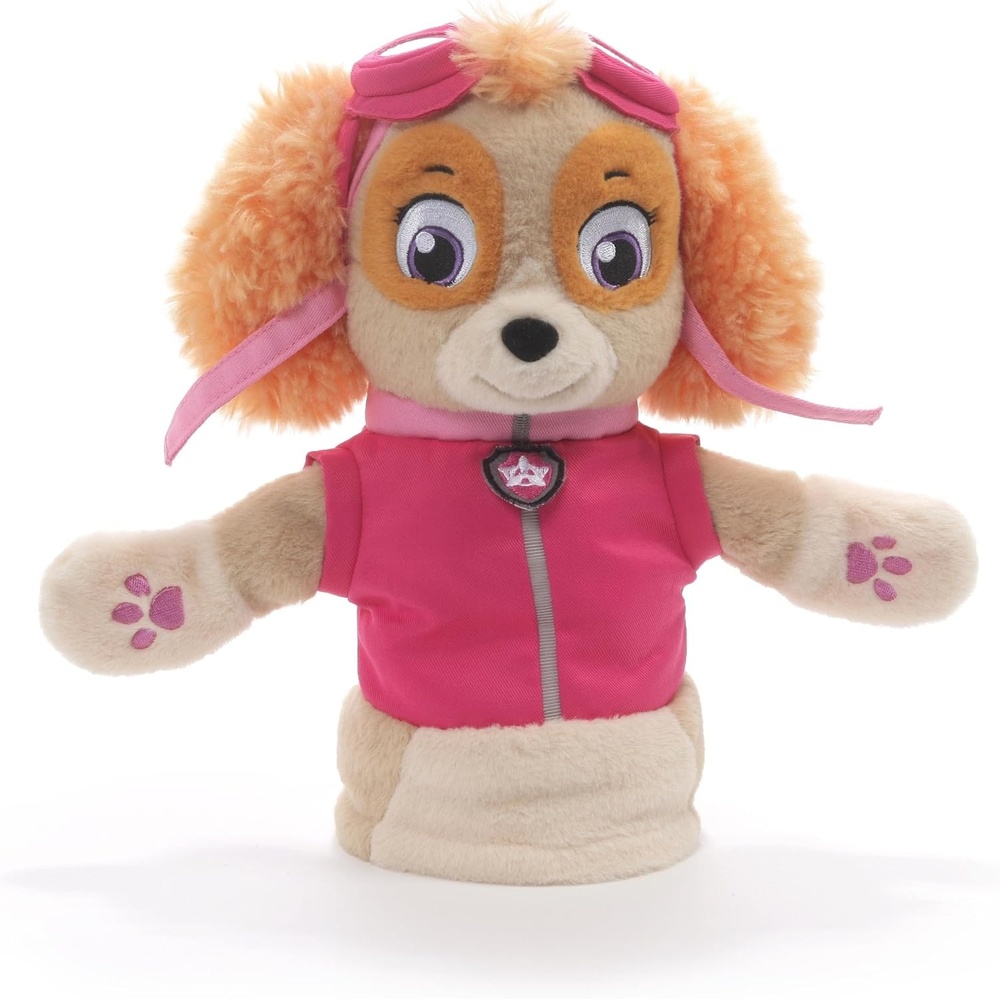 GUND Paw Patrol Skye Hand Puppet Plush Stuffed Animal Dog, Pink, 11″