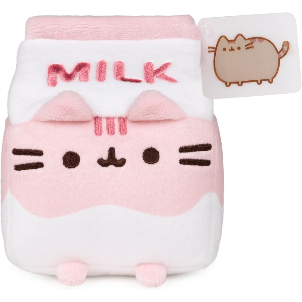 GUND Pusheen Strawberry Milk Plush Cat Stuffed Animal for Ages 8 and Up, Pink/White, 6(Strawberry Milk)