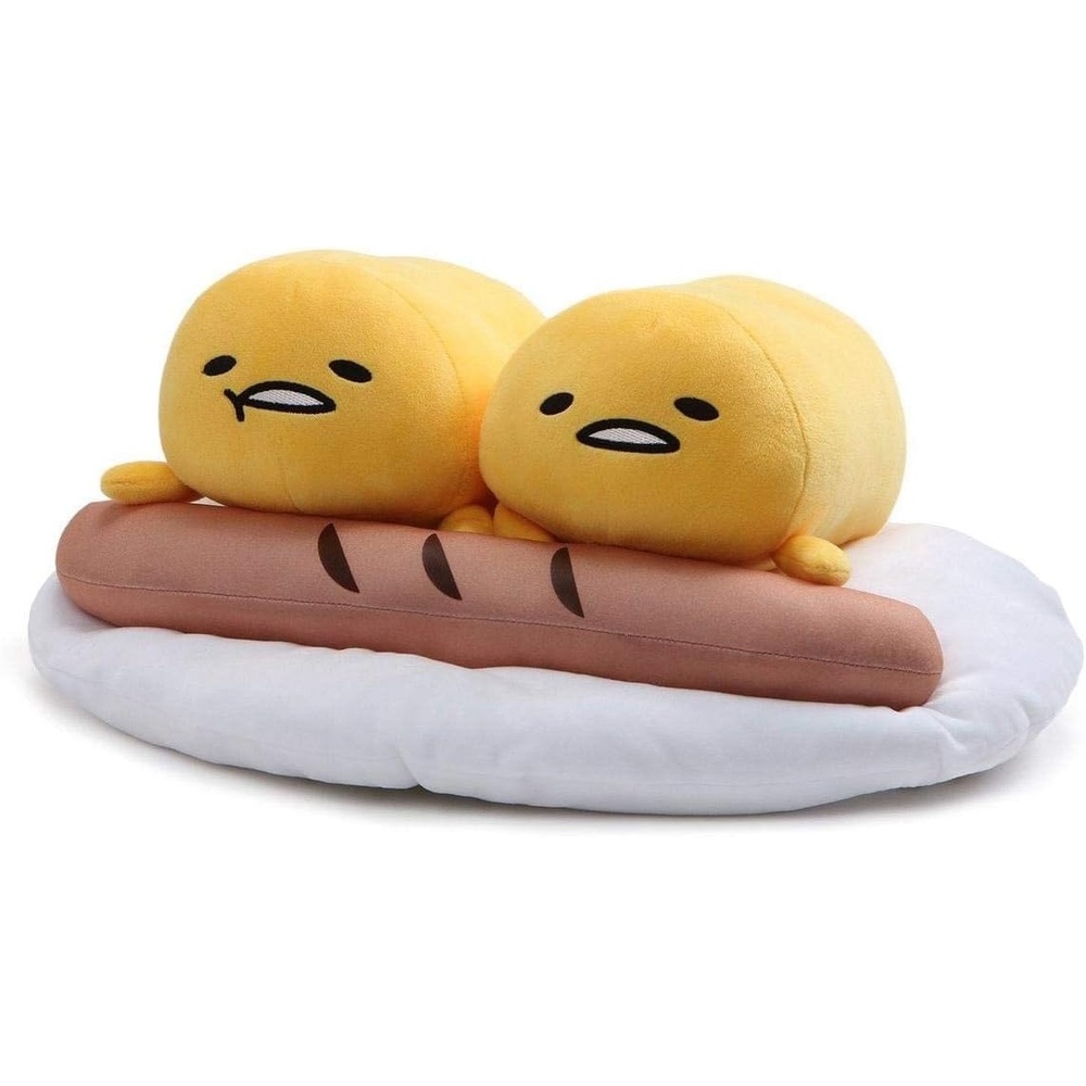 GUND Sanrio Gudetama Two Lazy Eggs And Sausage Stuffed Animal Plush, Multicolor, 17″