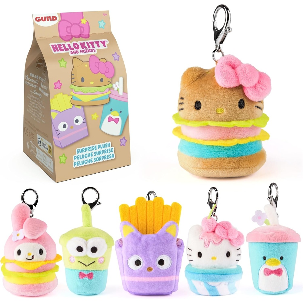 GUND Sanrio Hello Kitty and Friends Fast Food Surprise Plush Toy, Mystery Unboxing Stuffed Animal for Ages 1 and Up, Multicolor, 4 (1 of 6 Styles)