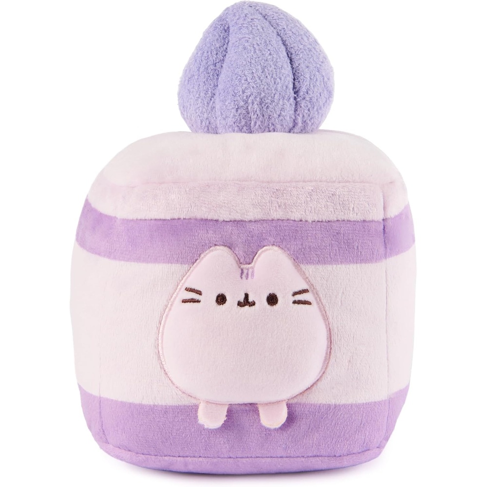 GUND Pusheen Lavender Spongecake Plush, Squishy Toy, Collectible Toy, Dessert Plush, Cat Stuffed Animal for Ages 8 and Up, Purple, 6