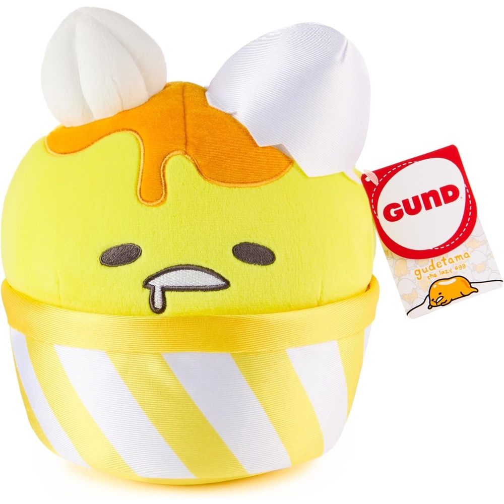 GUND Sanrio Gudetama The Lazy Egg Stuffed Animal, Gudetama Ice Cream Cup, Plush Toy for Ages 1 and Up, 9