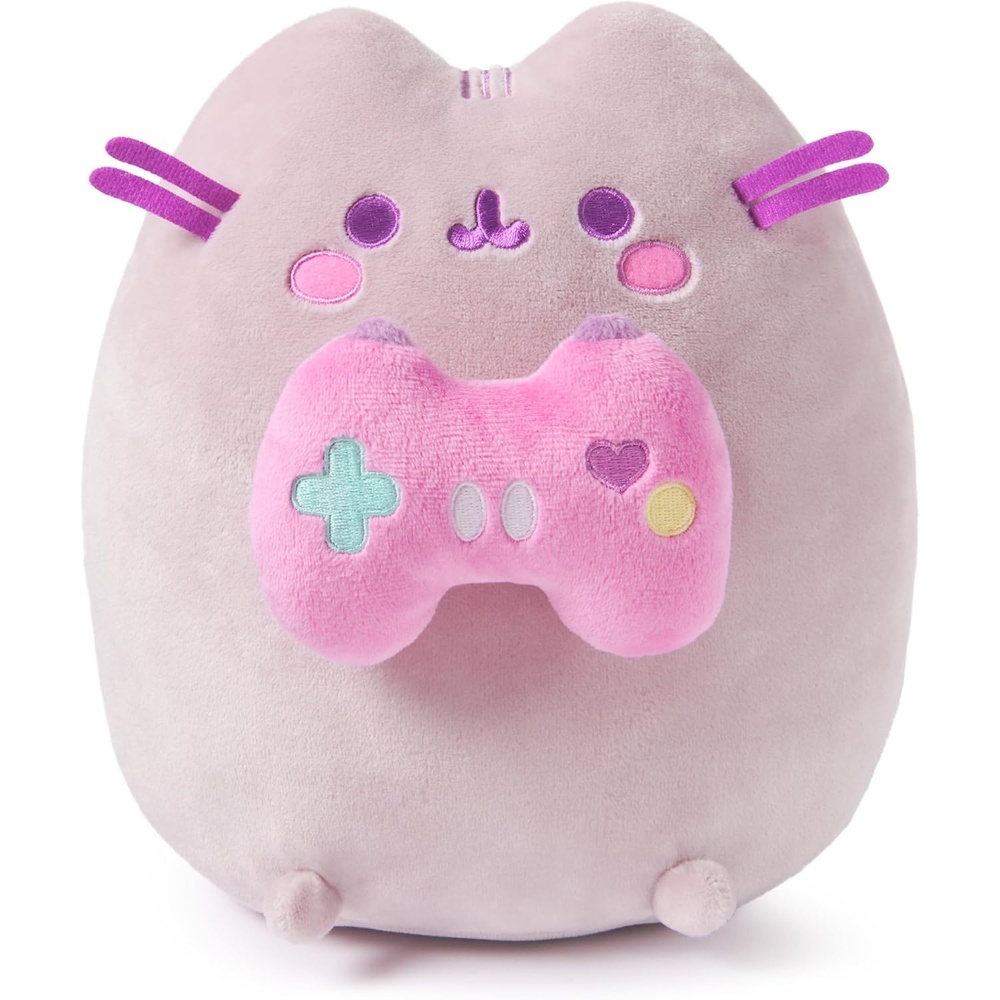 GUND Pusheen Gamer Plush, Squishy Toy, Collectible Plush Toy, Gaming Decor, Stuffed Animal for Ages 8 and Up, Gray, 9.5(Pusheen Gamer)
