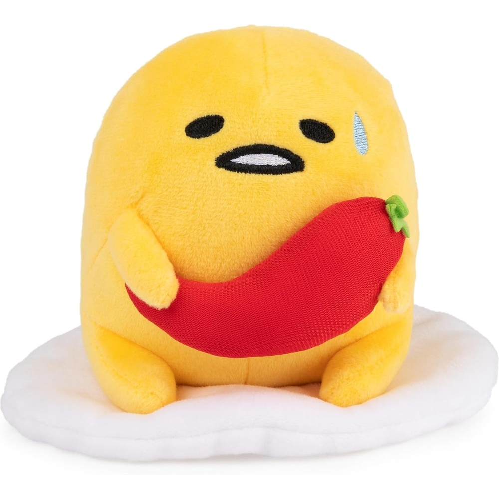 GUND Sanrio Gudetama The Lazy Egg Plush Toy, Gudetama with Sunglasses, Stuffed Animal for Ages 1 and Up, Yellow, 5(Spicy Gudetama)