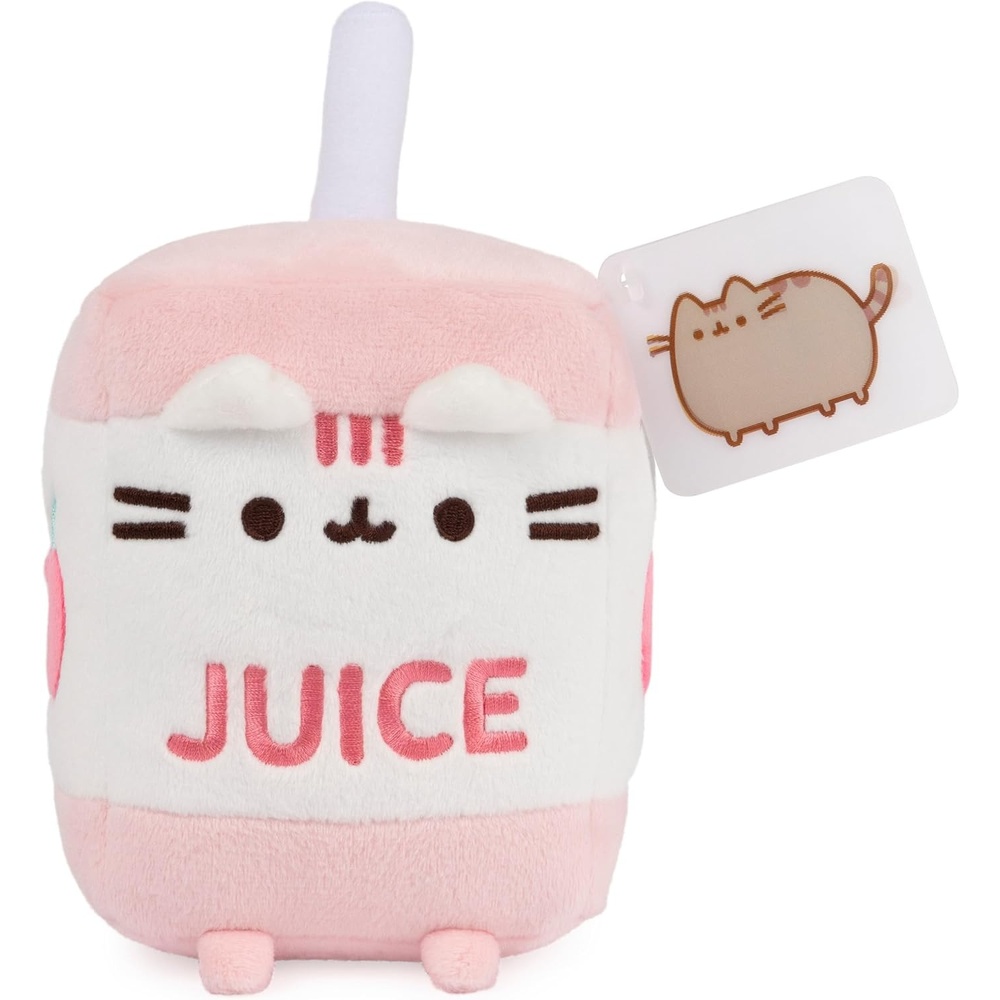 GUND Pusheen Juice Box Plush Cat Stuffed Animal for Ages 8 and Up, Pink/White, 6