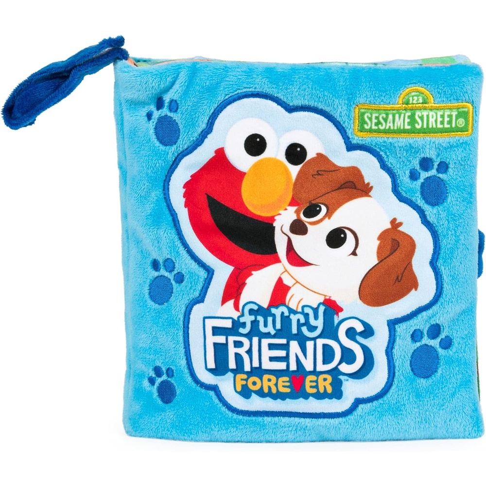 GUND Sesame Street Furry Friends Forever Soft Book, Premium Plush Sensory Toy for Ages 1 and Up, Blue, 6(Elmo & Tango Soft Book)