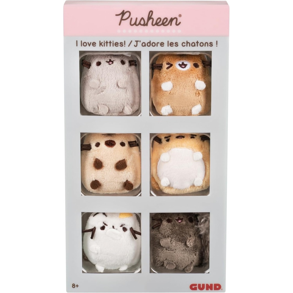 GUND Pusheen Comic Collector I Love Kitties Set of 6 Plush Stuffed Animal Cats, 2″