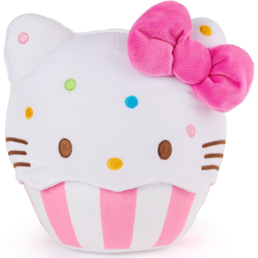 GUND Sanrio Official Hello Kitty Cupcake Plush, Stuffed Animal for Ages 1 and Up, Pink/White, 8(Hello Kitty Pink/White)