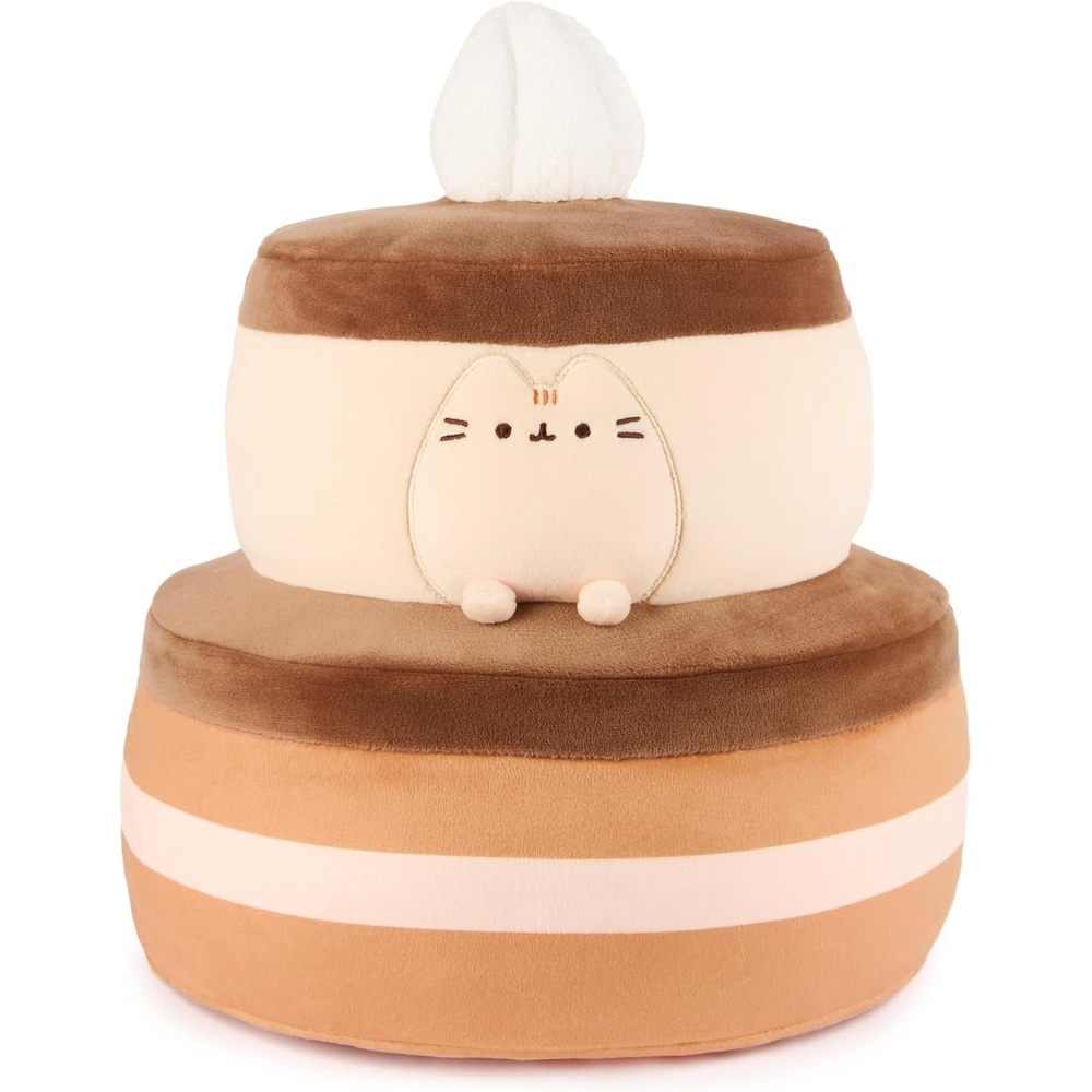 GUND Pusheen Chocolate Cake Squisheen, Squishy Toy, Collectible Plush Toy, Dessert Plush, Cat Stuffed Animal for Ages 8 and Up, Brown, 11