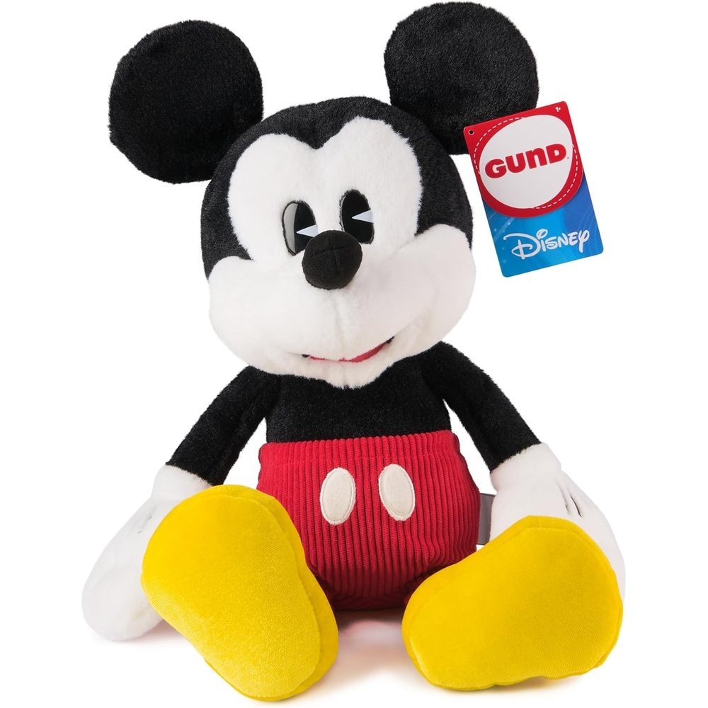 GUND Disney Official Mickey Mouse Classic Plush, Mickey and Friends, Deluxe Collector Stuffed Animal for Ages 1 and Up, Black/White, 14
