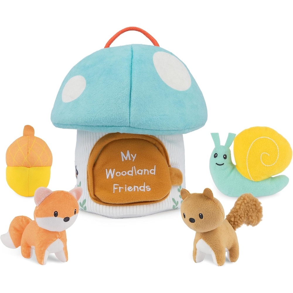 Baby GUND, My First Birthday-Themed 5-Piece Plush Playset, Sensory Toys for Babies, 8(Woodland Friends)