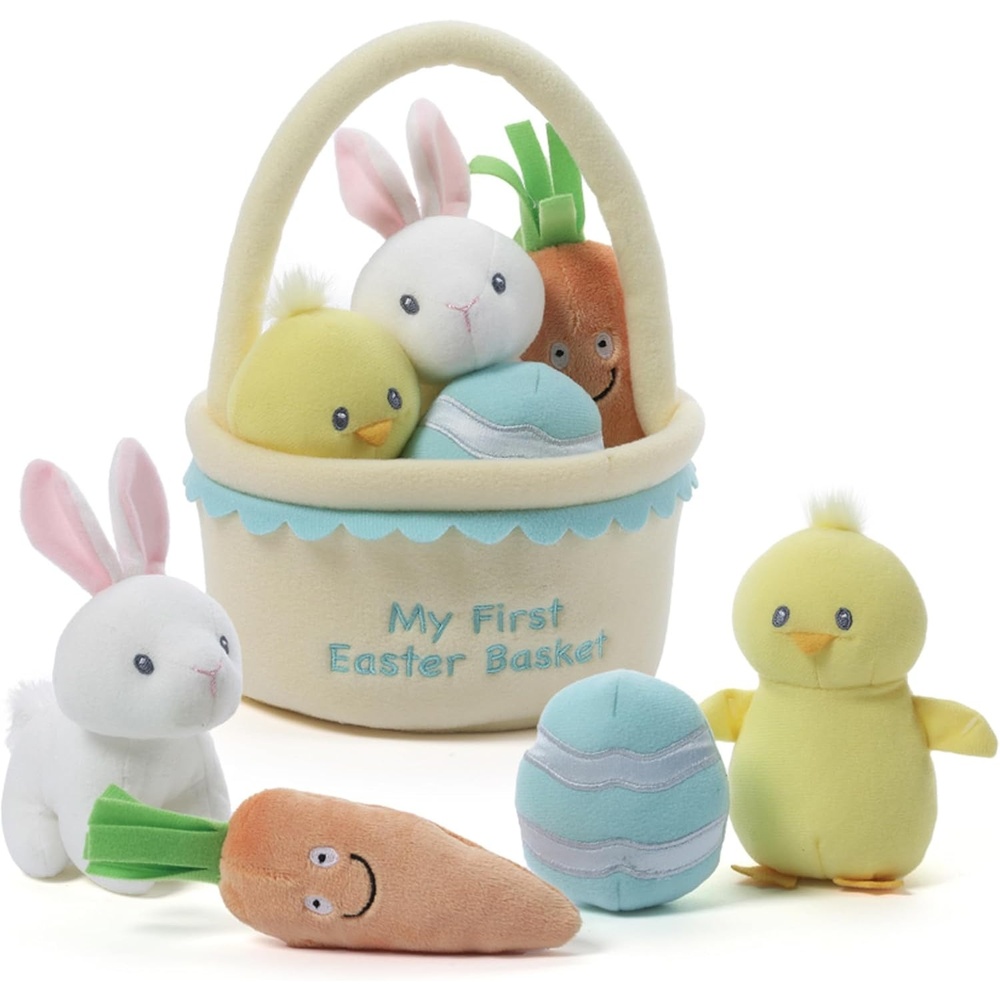 Baby GUND, My First Birthday-Themed 5-Piece Plush Playset, Sensory Toys for Babies, 8(My 1st Easter Basket)