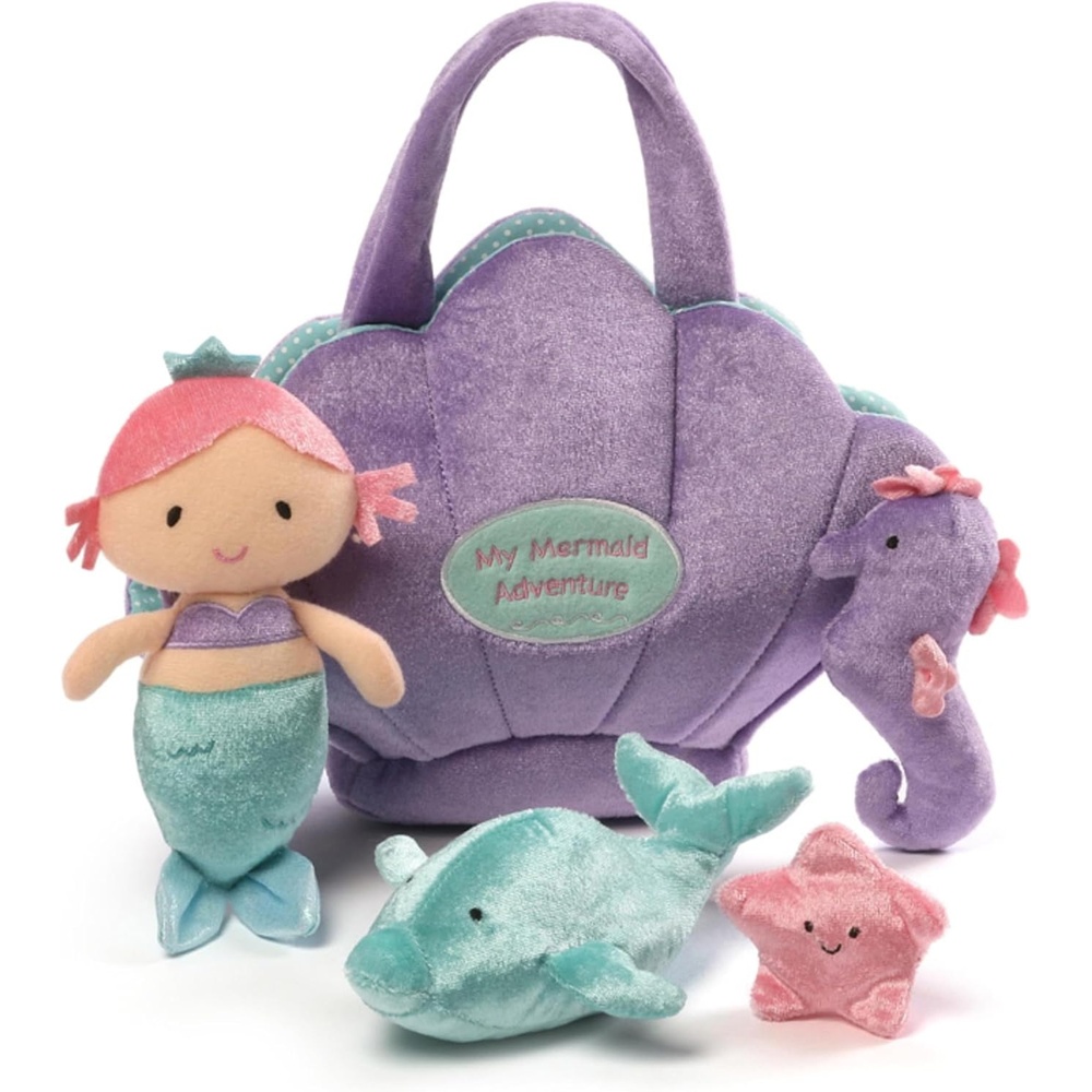 Baby GUND, My First Birthday-Themed 5-Piece Plush Playset, Sensory Toys for Babies, 8(Mermaid Adventure)