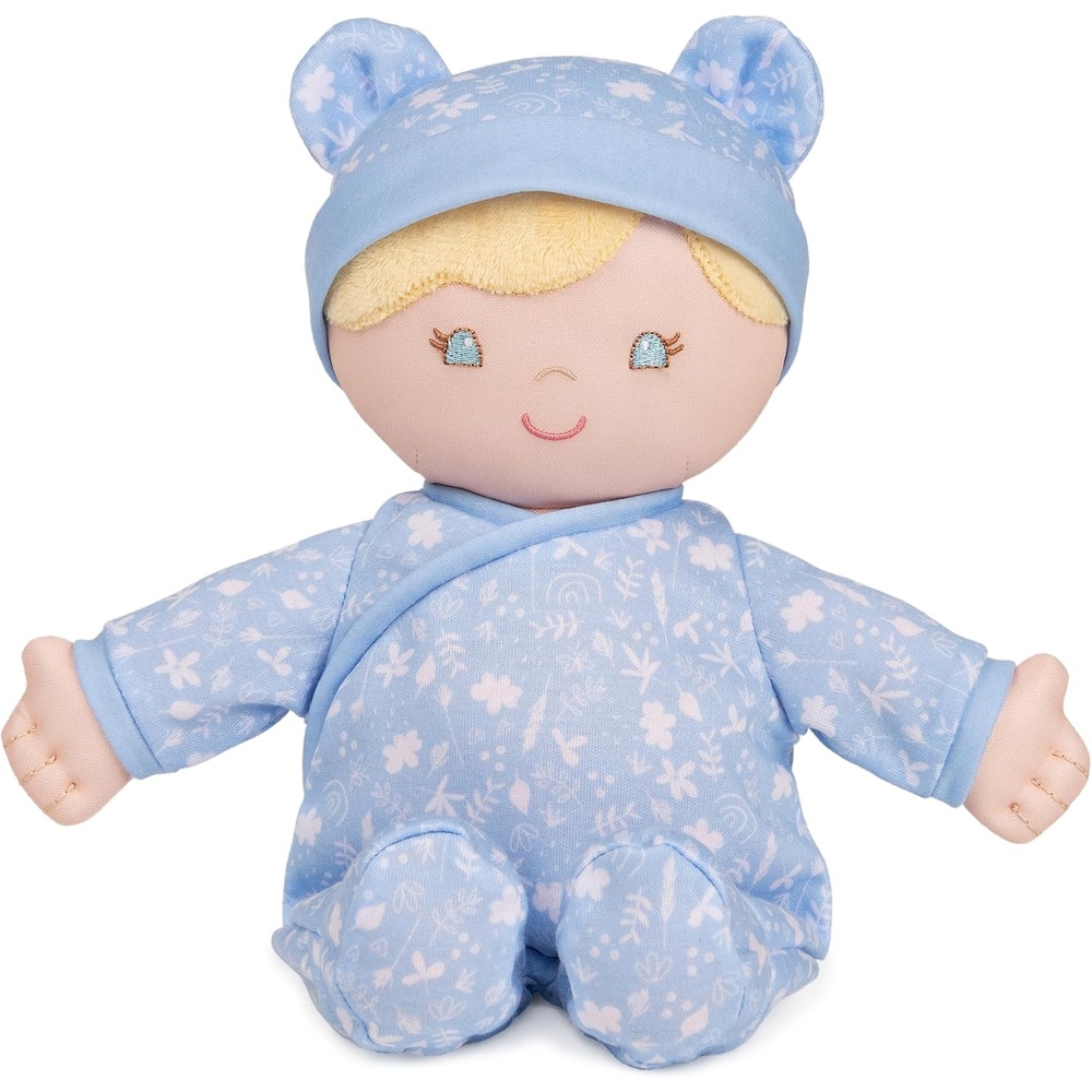 GUND Baby Sustainable Baby Doll, Plush Doll Made from Recycled Materials, for Newborns and Toddlers, Poppy, 12(Blue)