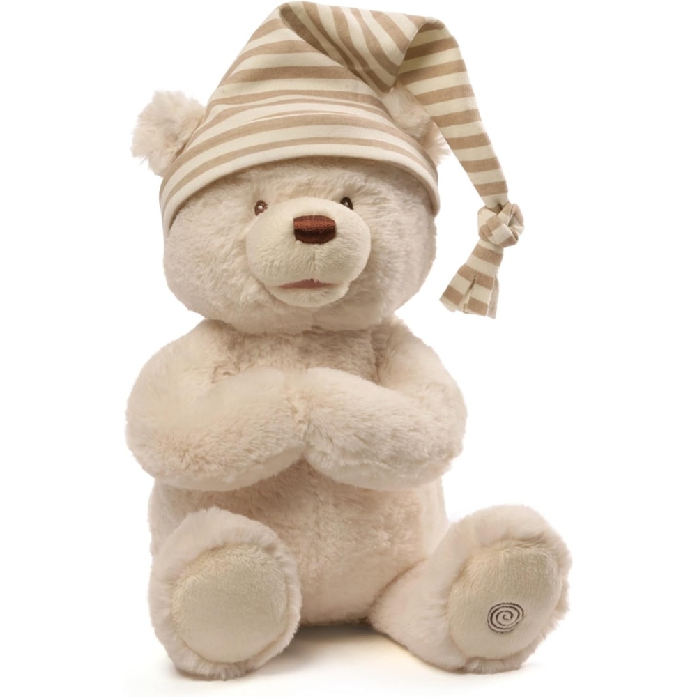GUND Animated Goodnight Prayer Bear, Spiritual Plush Teddy Bear, Sensory Toy Stuffed Animal for Ages 0 and Up, Tan, 11″