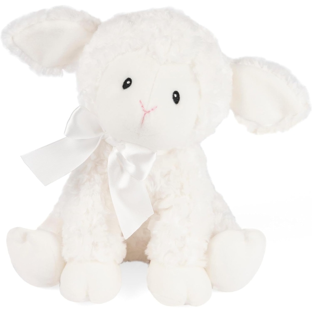 GUND Baby Lena Lamb Keywind Musical Plush, Plays Brahms’ Lullaby, Stuffed Animal Sensory Toy for Babies 10 Months & Up, White, 10