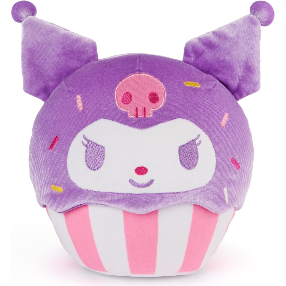 GUND Sanrio Official Hello Kitty Cupcake Plush, Stuffed Animal for Ages 1 and Up, Pink/White, 8(Kuromi Purple/White)