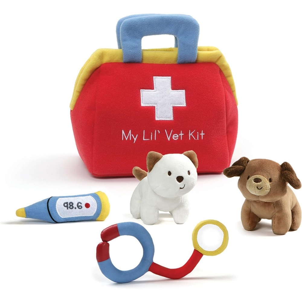 Baby GUND, My First Birthday-Themed 5-Piece Plush Playset, Sensory Toys for Babies, 8(Vet Kit)