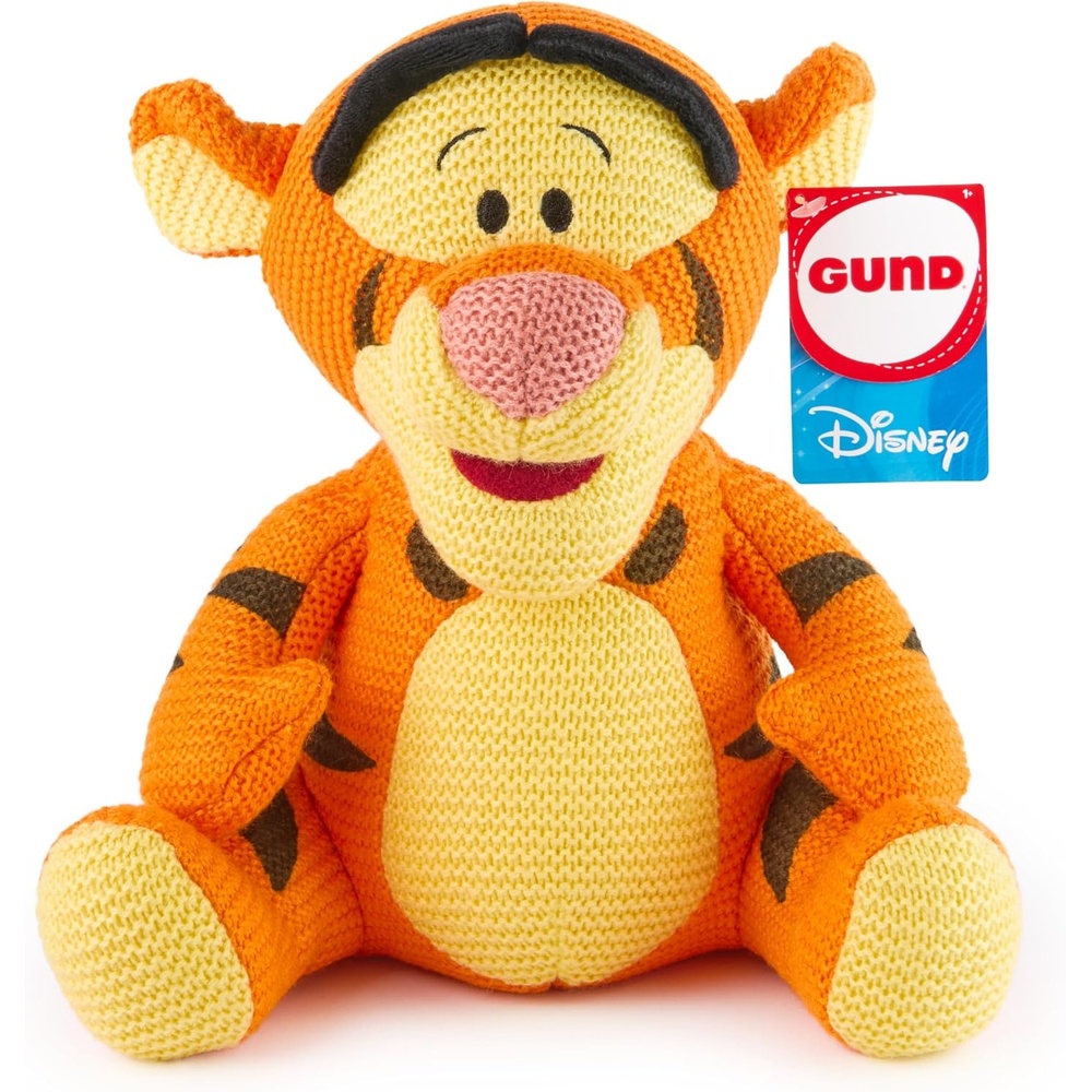 GUND Disney Official Pooh and Piglet Knit Plush, Winnie the Pooh, Stuffed Animal for Ages 1 and Up, Yellow/Pink, 10(Tigger)