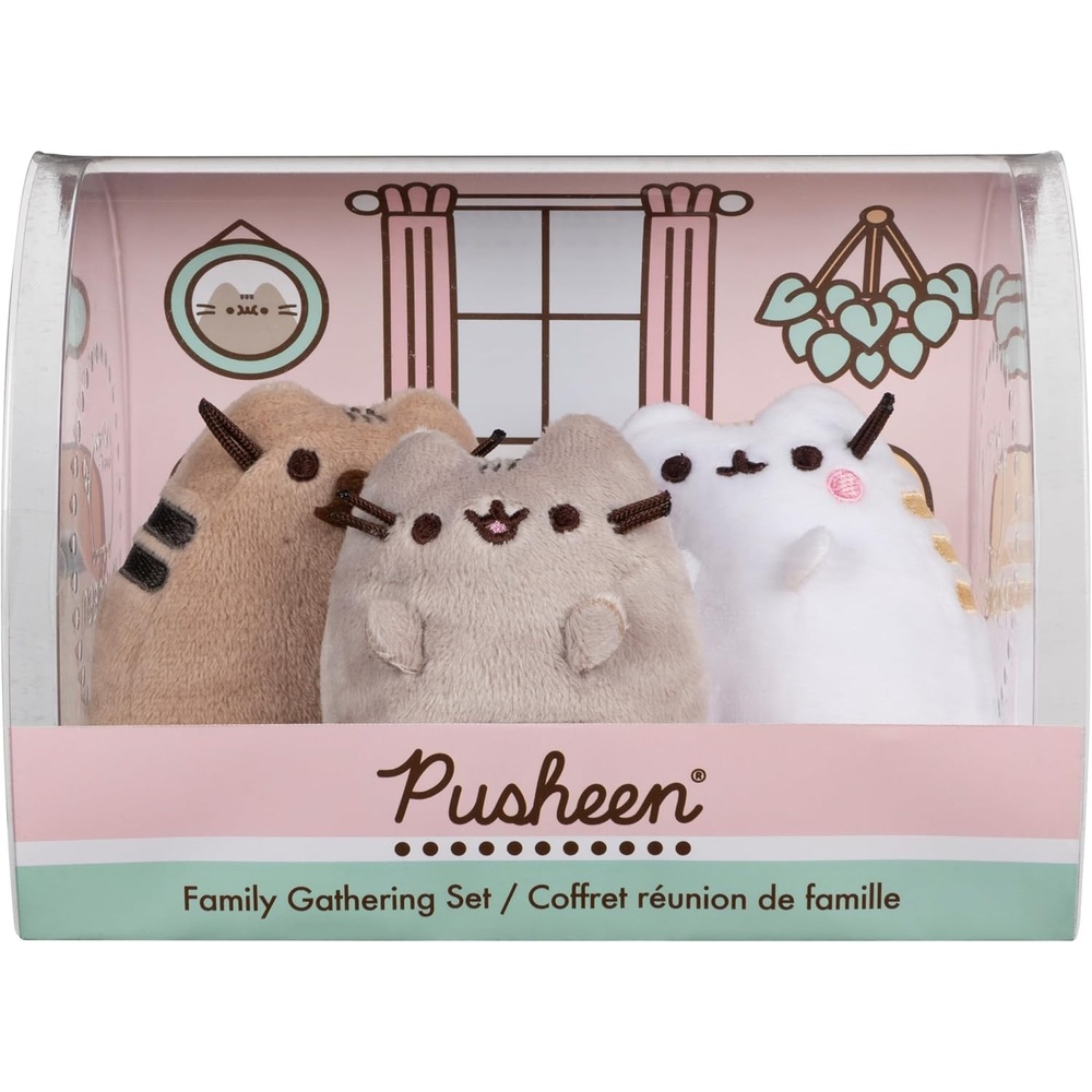 GUND Pusheen Family Gathering Collector Set of 3 Plush Stuffed Animal Cats(Family Gathering Set of 3)