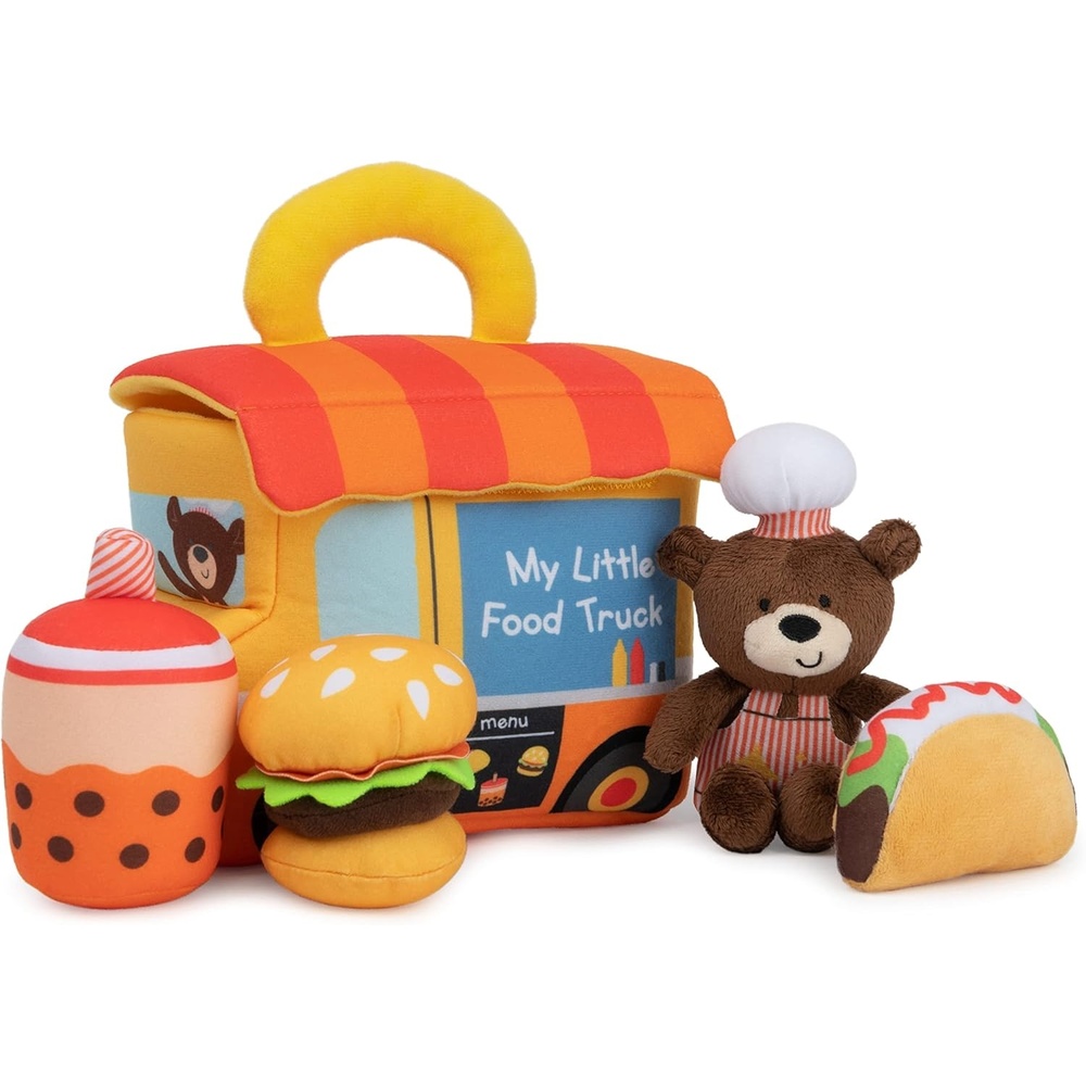 Baby GUND, My First Birthday-Themed 5-Piece Plush Playset, Sensory Toys for Babies, 8(Food Truck)