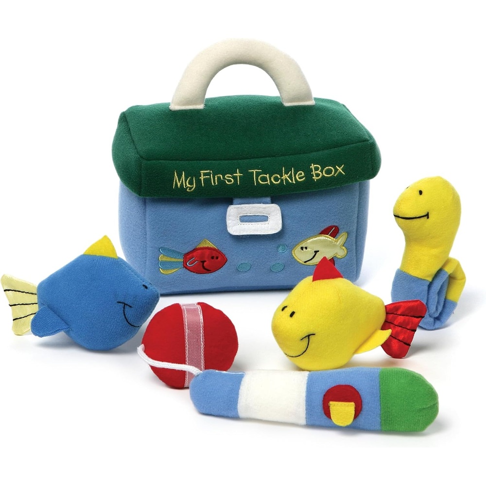 Baby GUND, My First Birthday-Themed 5-Piece Plush Playset, Sensory Toys for Babies, 8(Tackle Box)