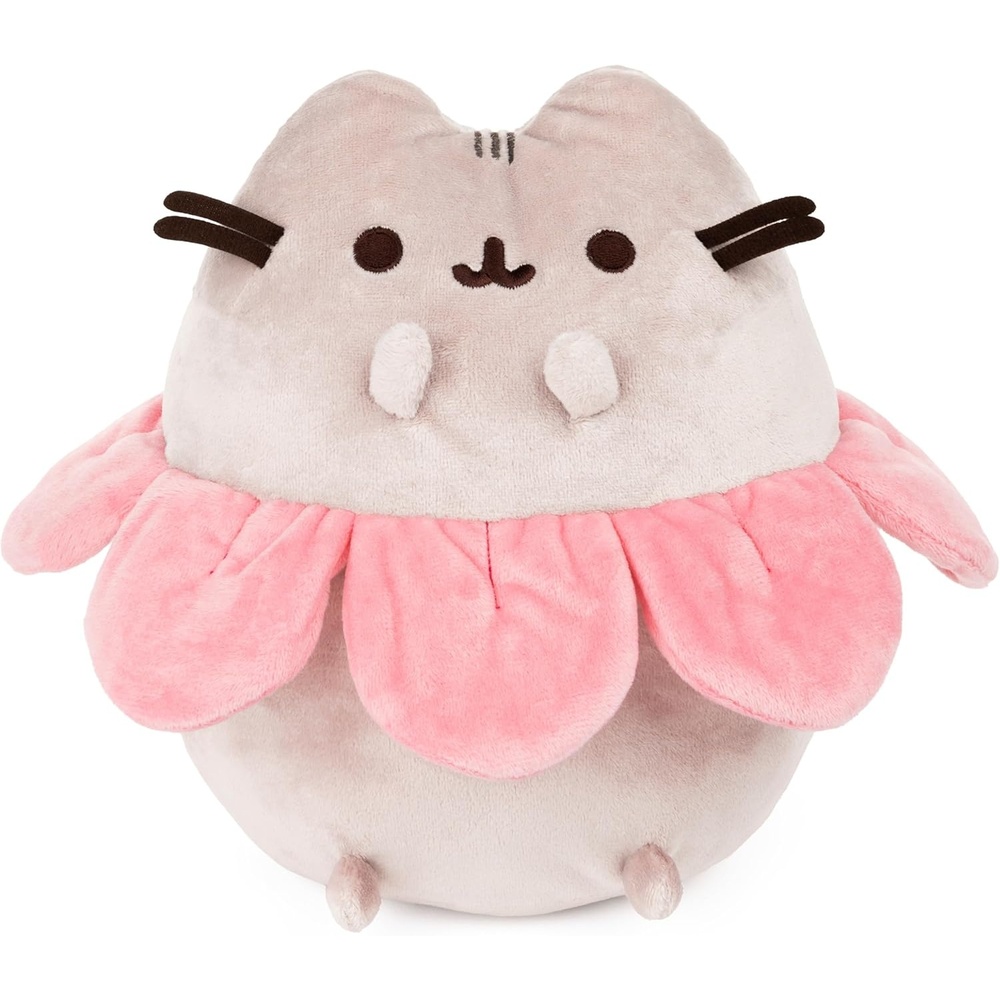 GUND Pink Flower Petals Pusheen Plush Stuffed Animal Cat, Gray and Pink, 9.5