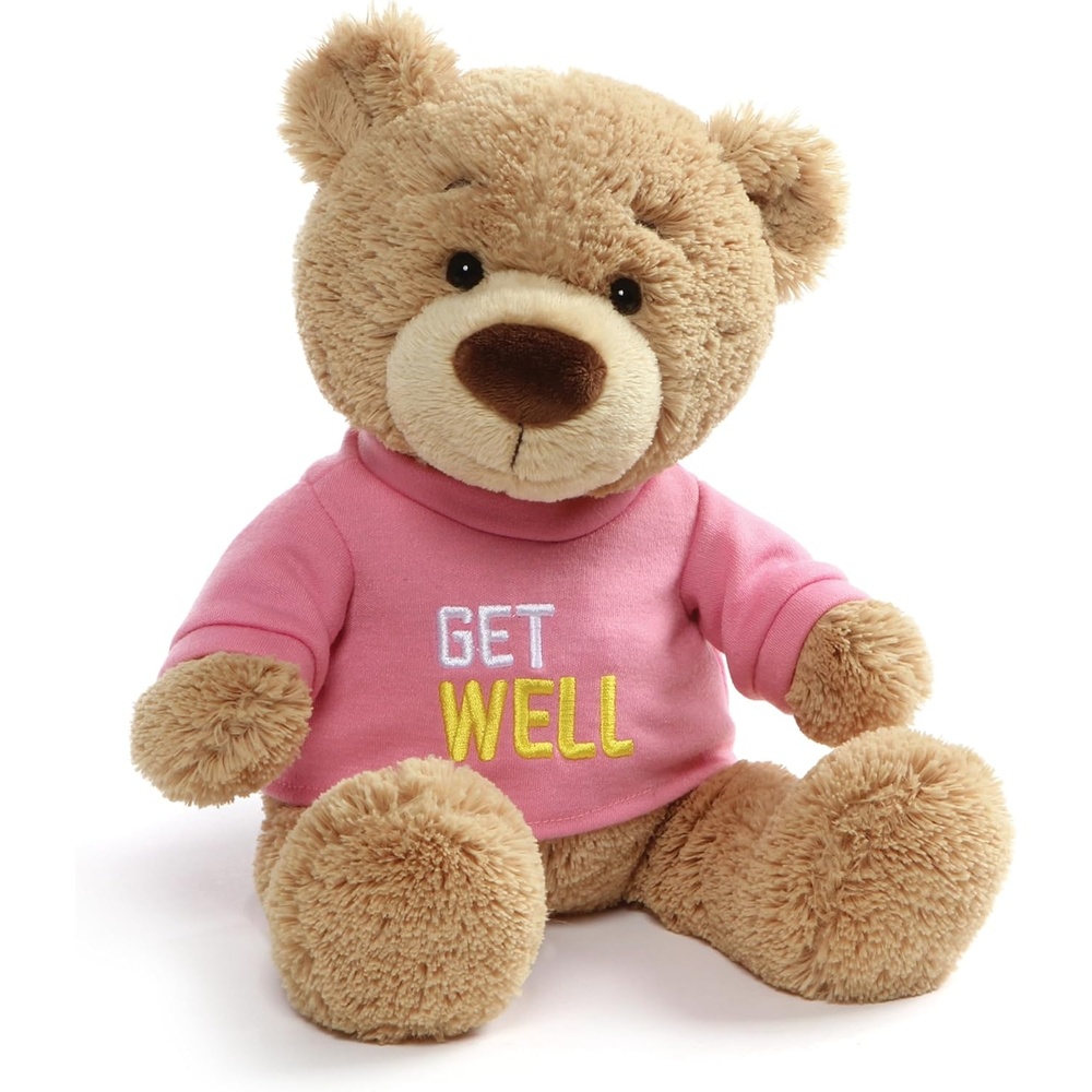 GUND Get Well T-Shirt Message Teddy Bear Stuffed Animal Plush, Pink, 12.5″(Pink)
