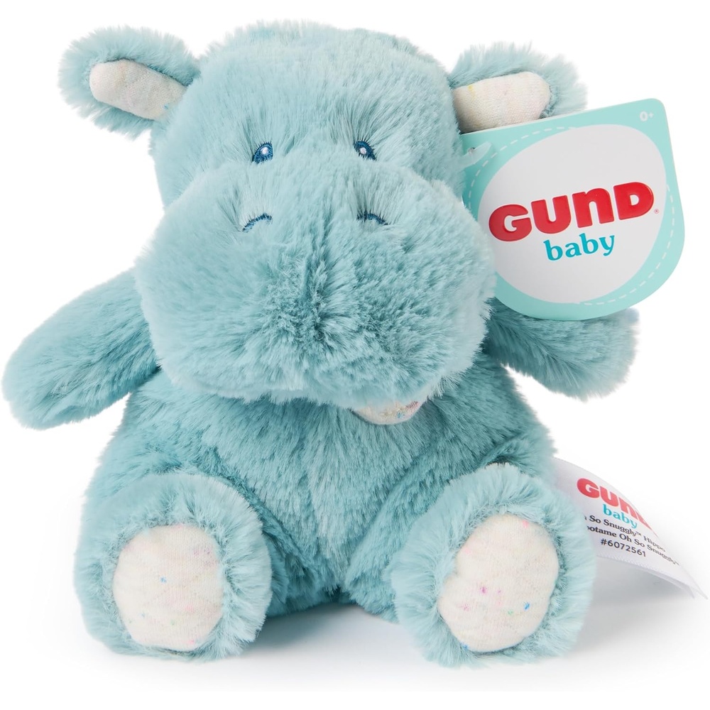 GUND Baby Oh So Snuggly Littles Hippo, Small Stuffed Animals, Hippo Stuffed Animal, Plush Toys for Infants and Toddlers, Teal, 7