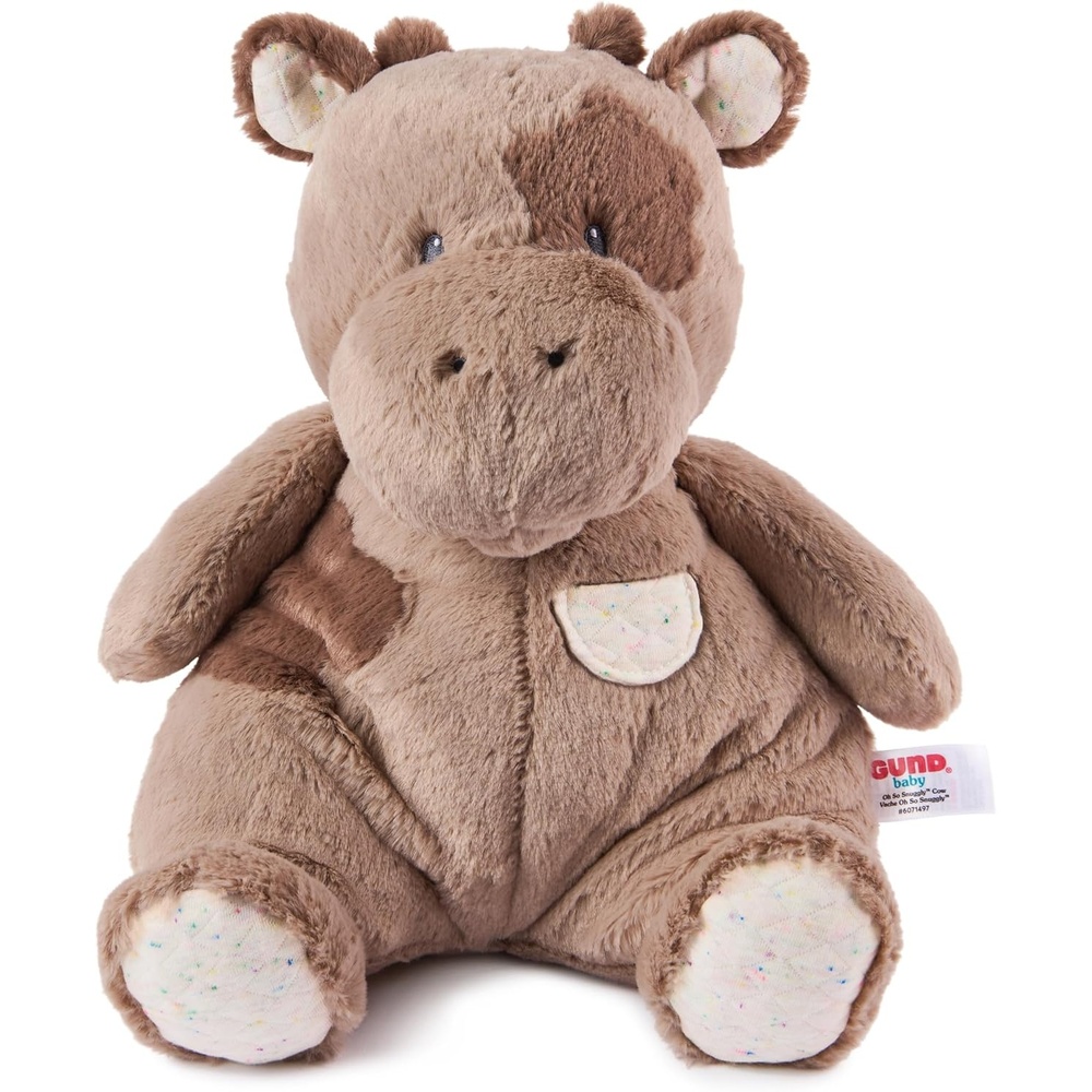 GUND Baby Oh So Snuggly Bunny Stuffed Animal, Bunny Toddler Toy, Dusty Rose Pink, 12.5″(Cow 12.5″)