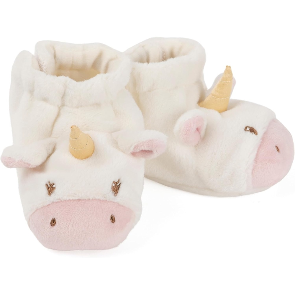Baby GUND Luna Unicorn Rattle Booties Plush Baby Infant Shoes, White and Pink, One Size Fits All(Unicorn)