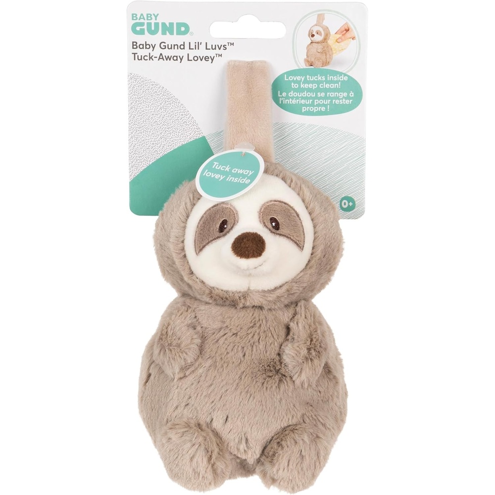 GUND Baby Lil’ Luvs Tuck-Away Lovey, Liam Llama, Ultra Soft Animal Plush Toy with Built-in Baby Blanket for Babies and Newborns(Sloth)