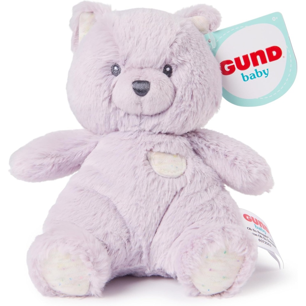 GUND Baby Oh So Snuggly Littles Kitten, Small Stuffed Animals, Cat Stuffed Animal, Plush Toys for Infants and Toddlers, Purple, 7
