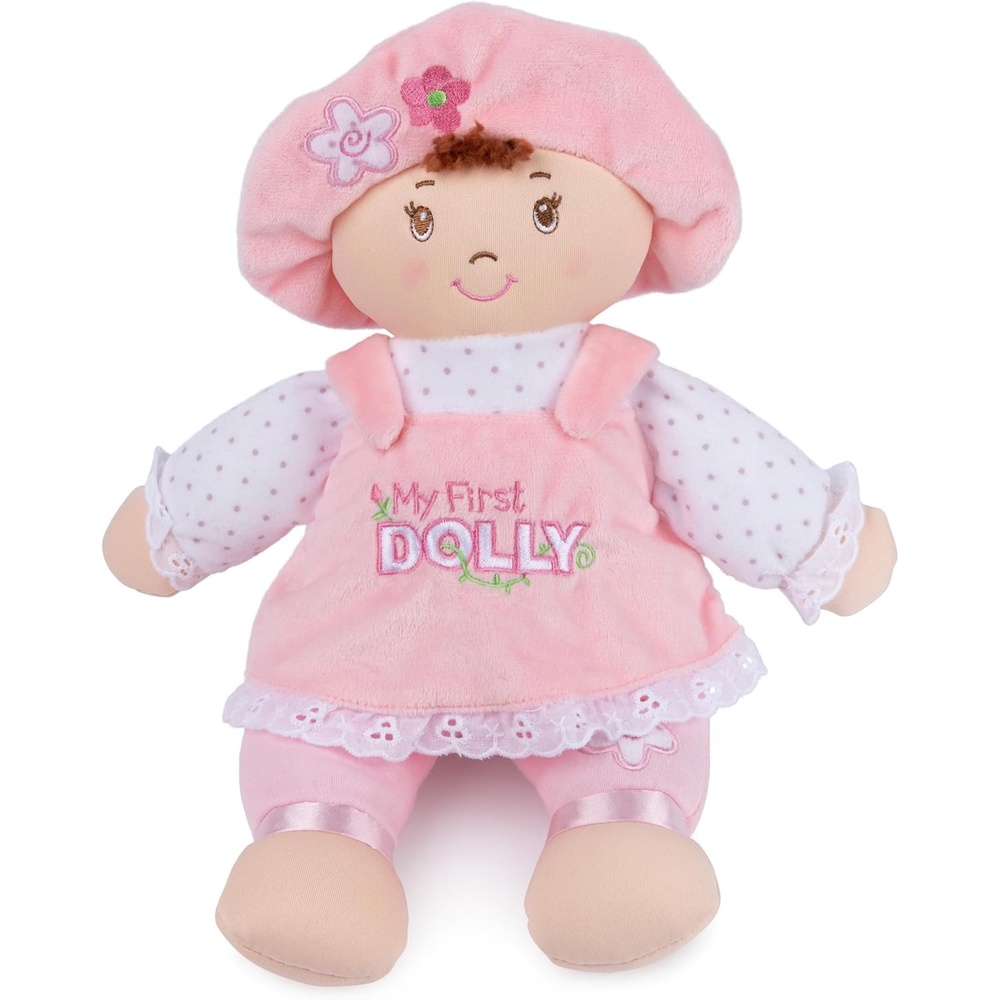 GUND Baby My First Dolly, Plush Doll for Babies and Toddlers, Pink/White, 13(Light Brown 13″)