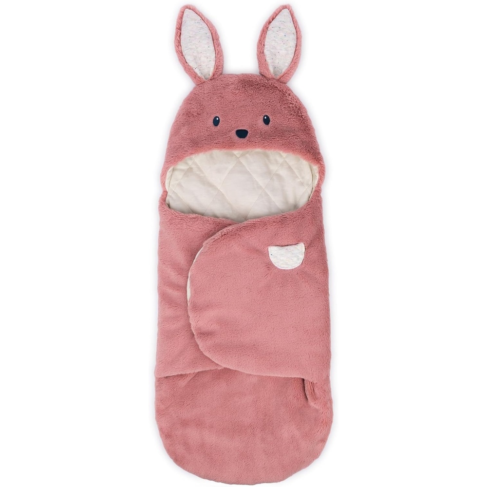 GUND Baby Oh So Snuggly Bunny Blanket Wrap, Plush Hooded Baby Blanket Wrap for Newborns, Pink/Cream, 26(Blanket Wrap 26″ Bunny)