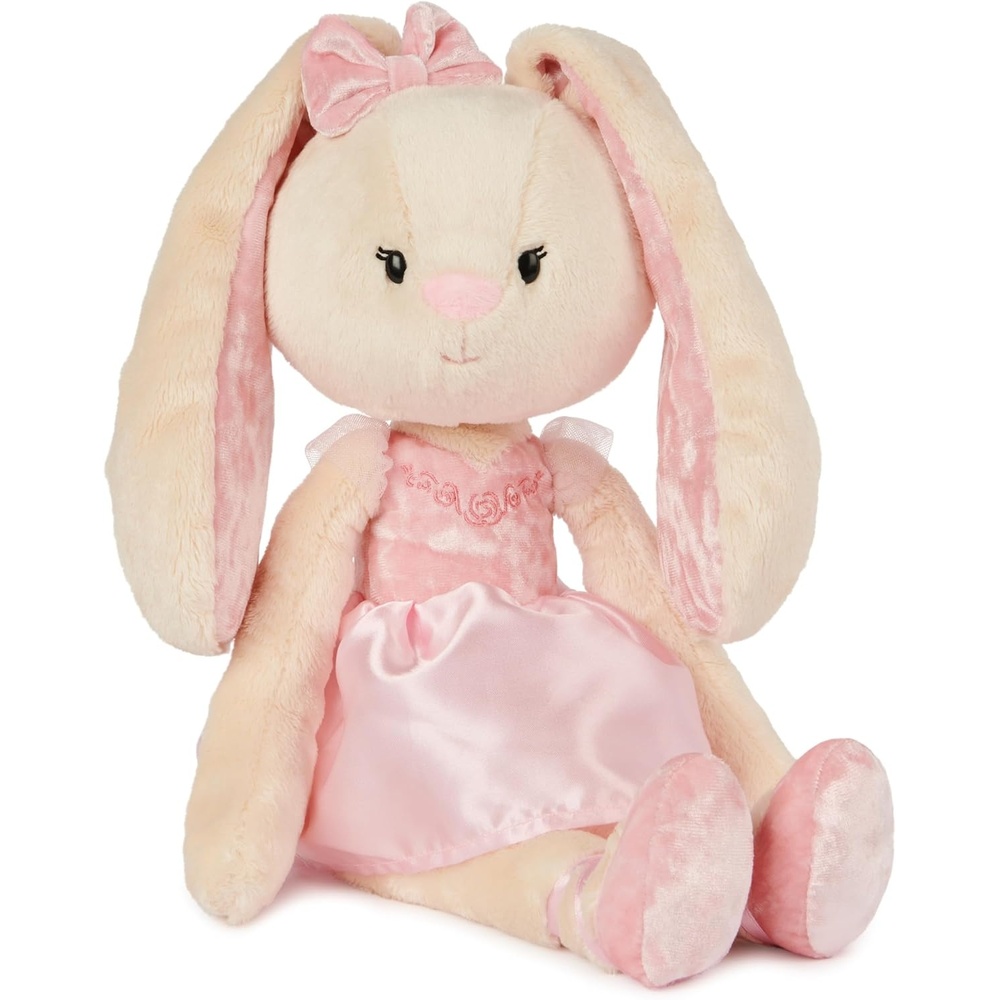 GUND Take-Along Friends Plush, Curtsy Ballerina Bunny, Bunny Stuffed Animal for Ages 0 and Up, Pink, 15″(Pink Curtsy Ballerina Bunny)