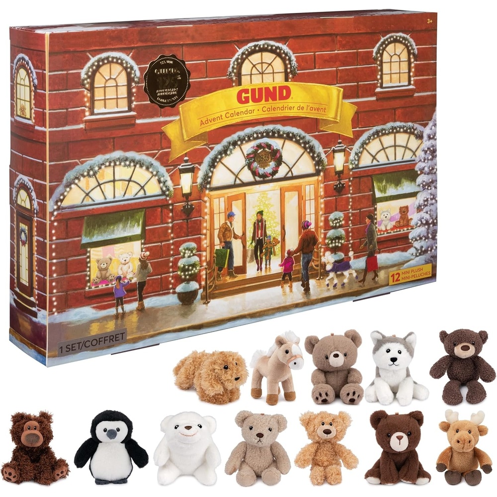 GUND 12-Day Surprise Plush Advent Calendar, Mini Plushies, Advent Calendar 2025, Holiday Gift for Ages 3 and Up, 18