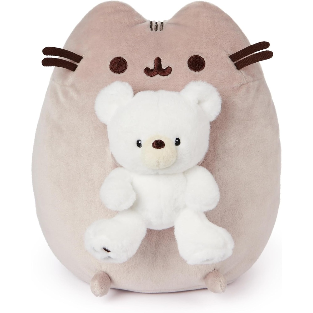 GUND Pusheen with Kai Bear Plush, Stuffed Animal Cat with Teddy Bear for Ages 8 and Up, 9.5, Gray(Multi Color)
