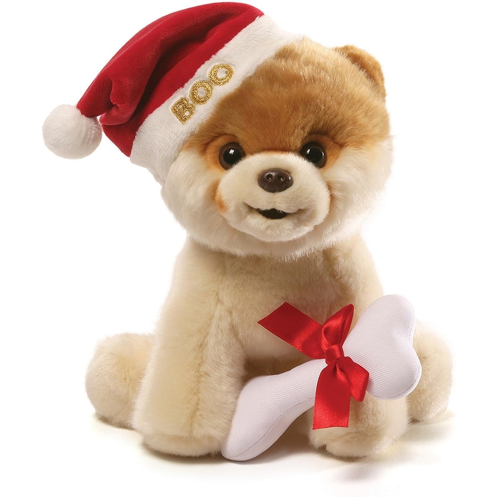 GUND World’s Cutest Dog Boo Itty Bitty Boo #046 Princess Stuffed Animal Plush, 5″, Ivory/Silver (4060864)(Santa Hat)
