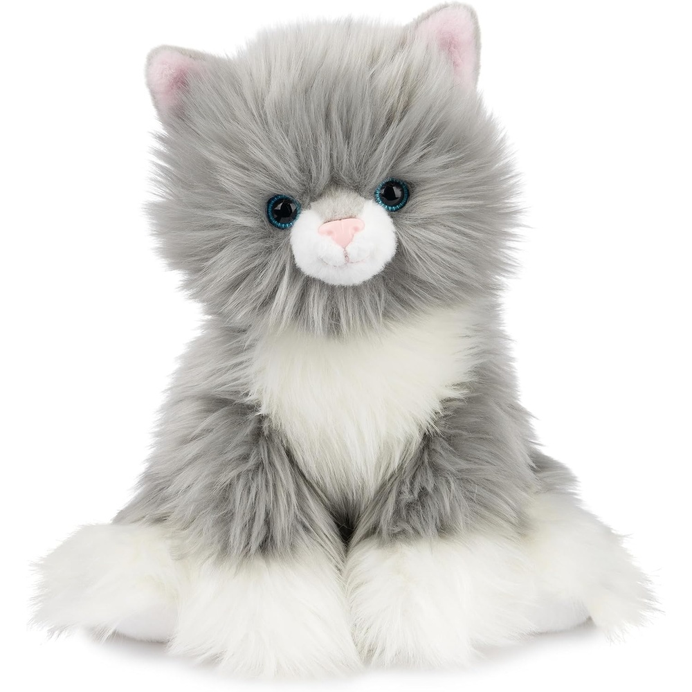GUND Xavier Kitten Plush, Premium Cat Stuffed Animal for Ages 1 and Up, Black, 9(Kitten Grey/White 9″)